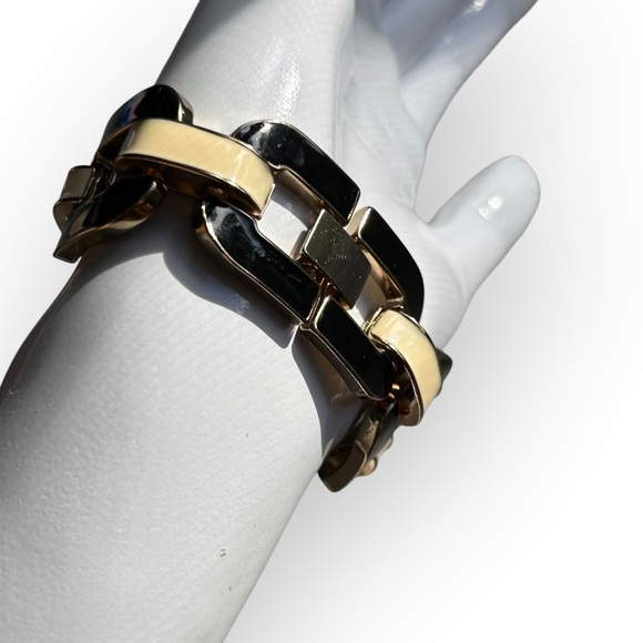 Vintage Enamel & Gold Tone Bracelet - Picture 4 of 14